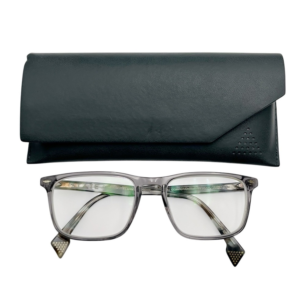 State Eyeglasses Frames Orleans Smoke Glacier Tort Gray Frames 54-18-145 w/Case
